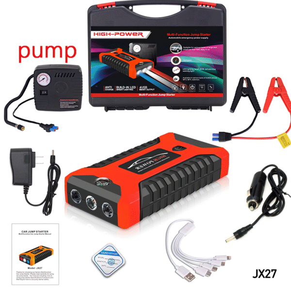 JX27 Car jump start powerbank เครื่องชาร์จแบตรถยนต์ แบบพกพา จั้มพ์สตาร์ ขายปลีกส่ง จั้มสตาร์ท