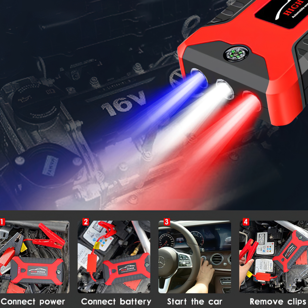 JX27 Car jump start powerbank เครื่องชาร์จแบตรถยนต์ แบบพกพา จั้มพ์สตาร์ ขายปลีกส่ง จั้มสตาร์ท